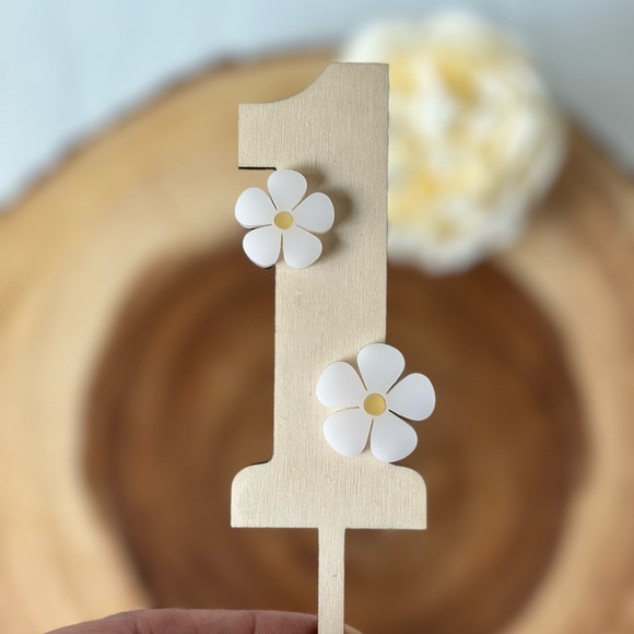 Groovy cake topper, Flower, Daisy 1st Birthday Cake Topper, Number cake topper - Picture 2 of 3